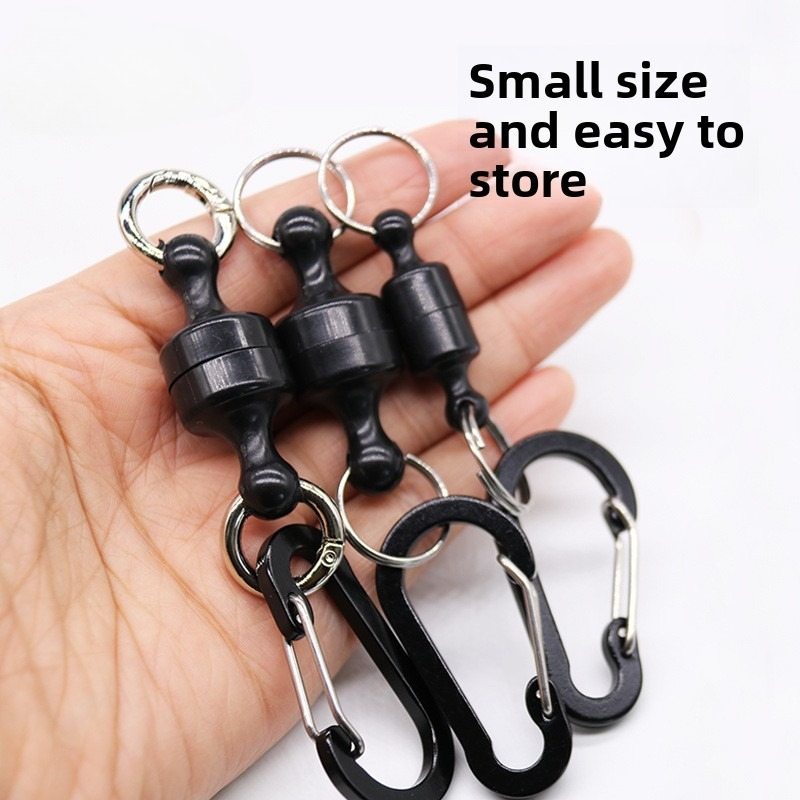 Fishing Gloves - Clip de hebilla magnética negra para