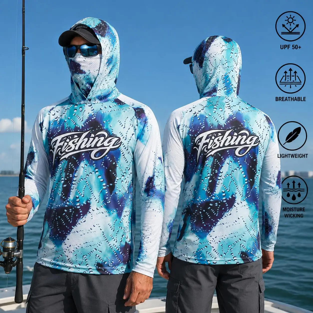 Camisa de pesca con capucha pa - Fishing Mask Sun Protection reseña y precio