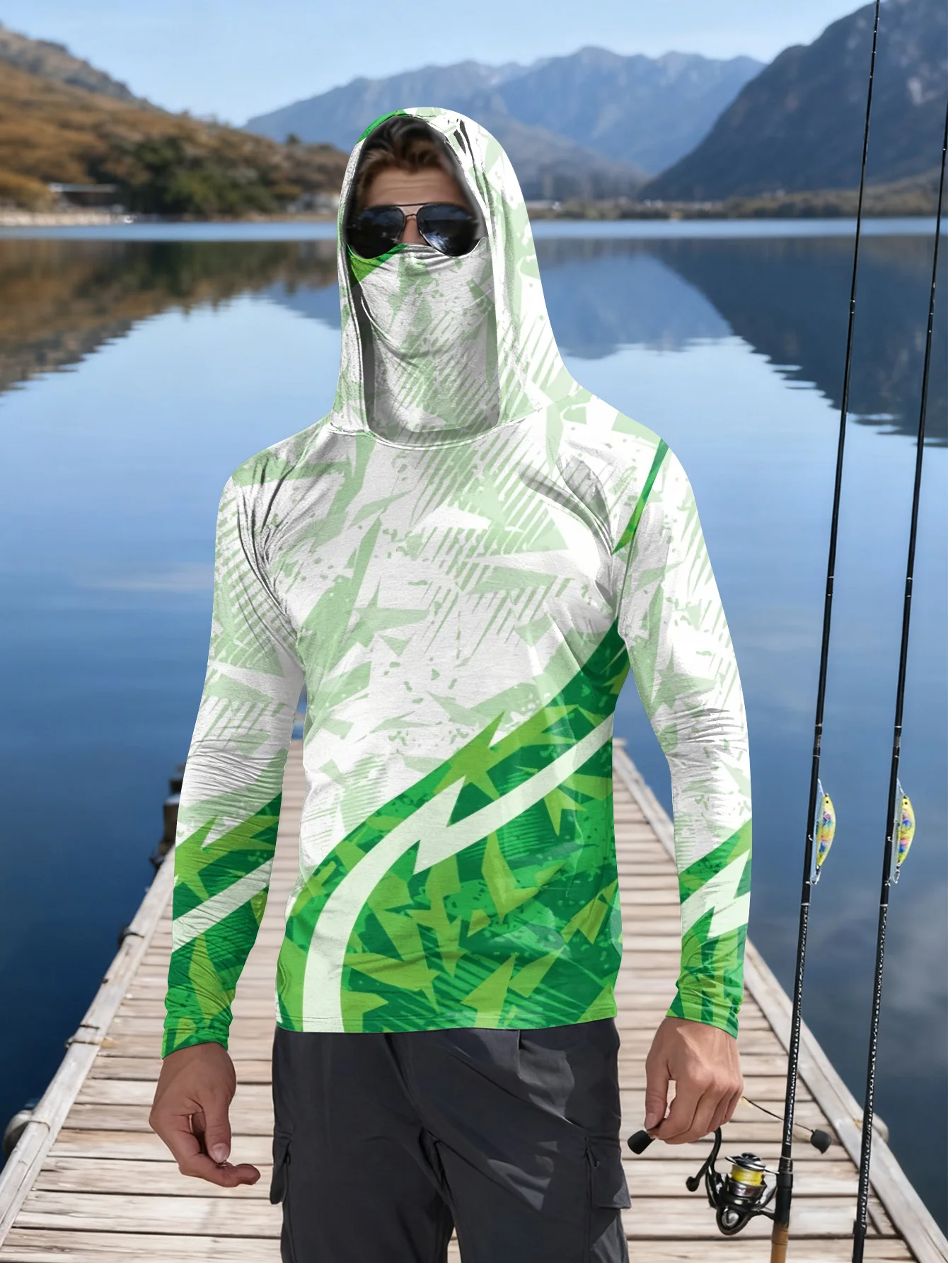 Camisa de pesca para hombre co - Fishing Mask Sun Protection reseña y precio